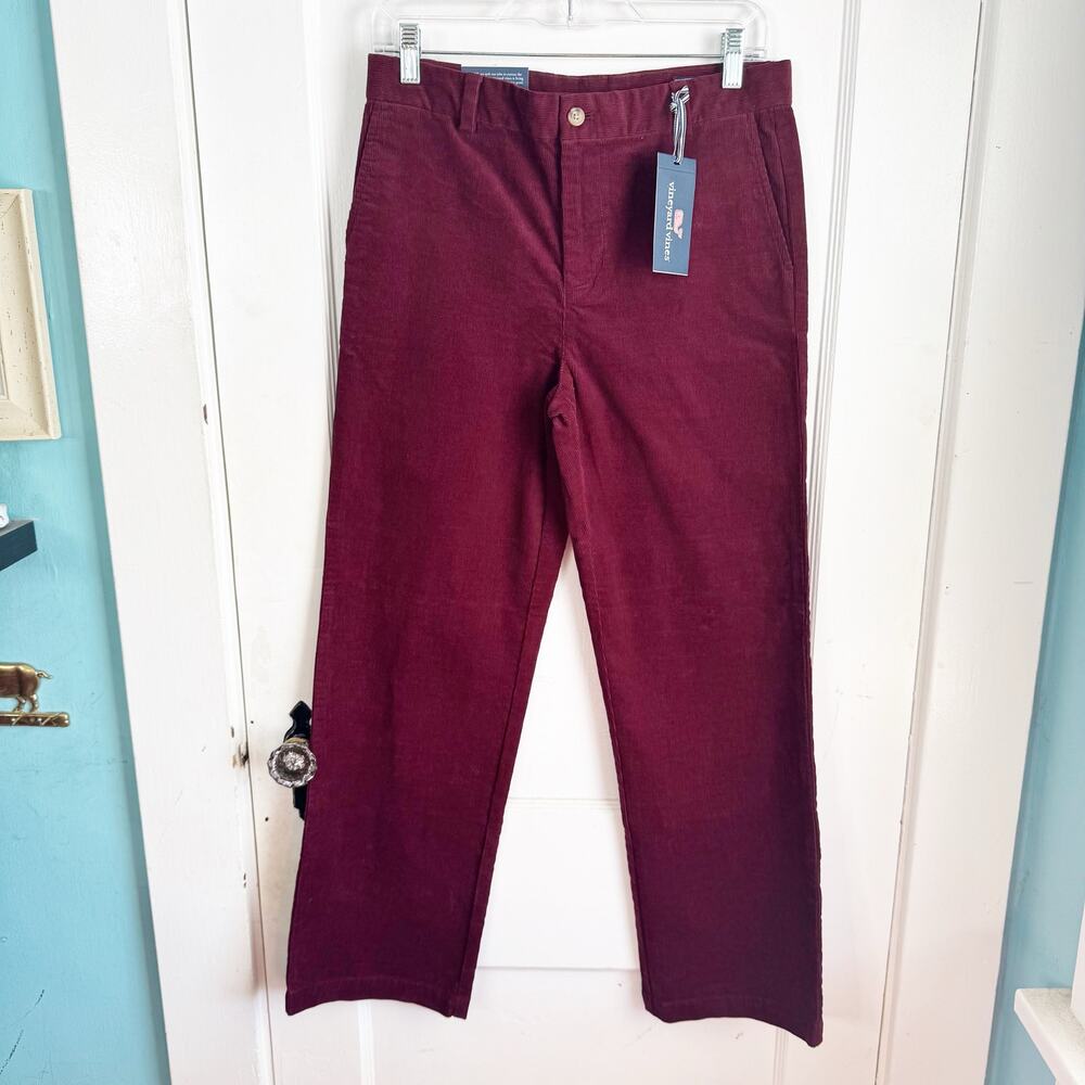 Vineyard Vines Crimson Breaker Pants Corduroy Boys Size 18 NWT Classic Solid